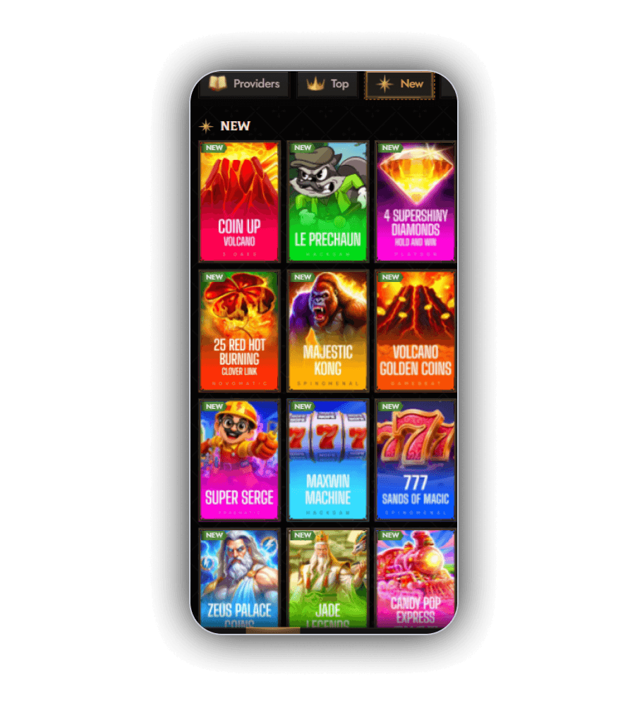 A slice of the Crusado Casino games grid showing filters for slots, live tables and providers
